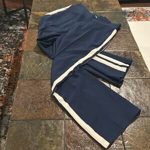 See Rose Go Navy Track Pants Size 16 Zip Pockets Rose Gold Quiet Luxury